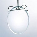 Beveled Clear Glass Ornament - Oval - Screened
